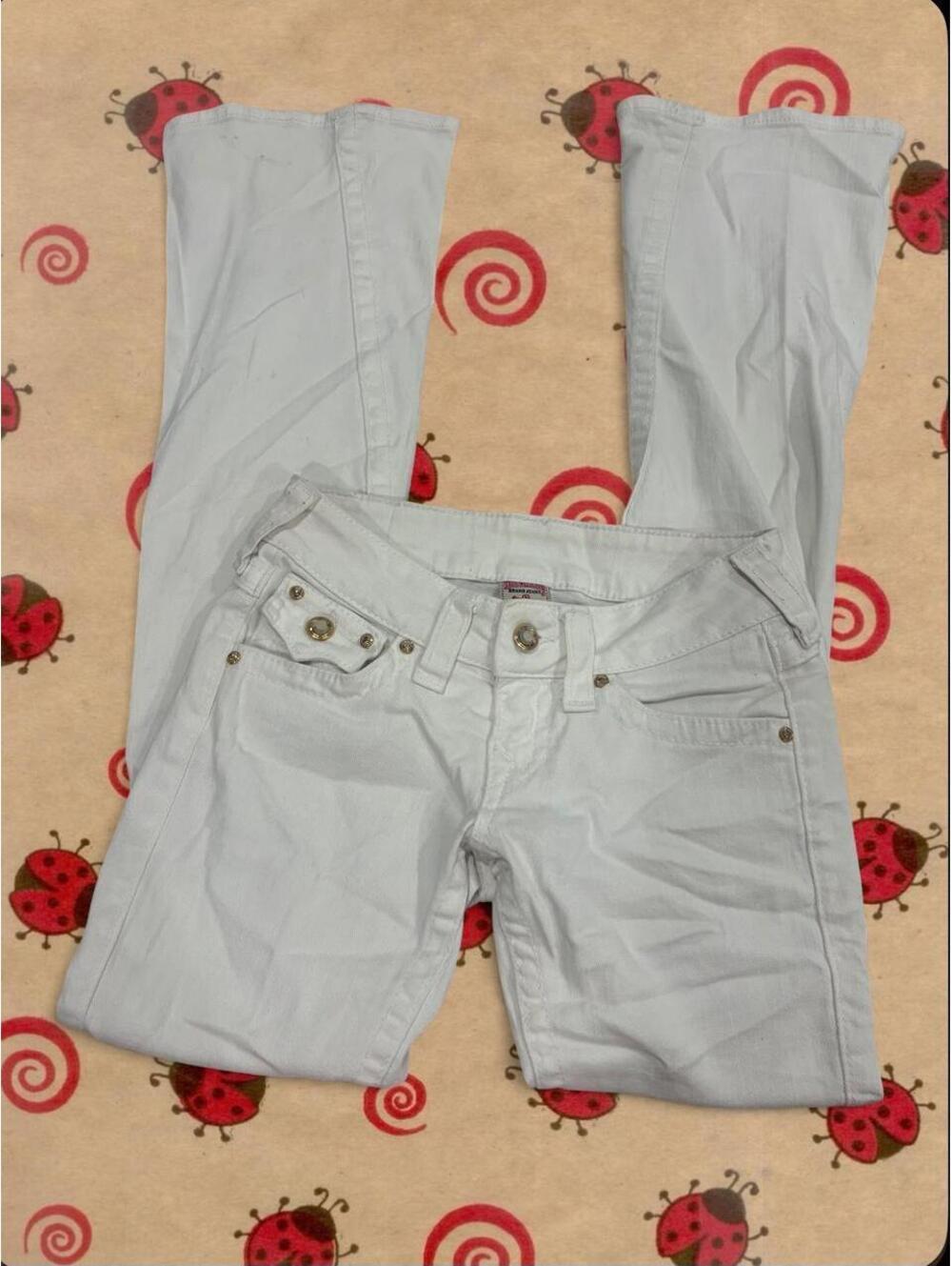 True Religion Women's White and Cream Jeans